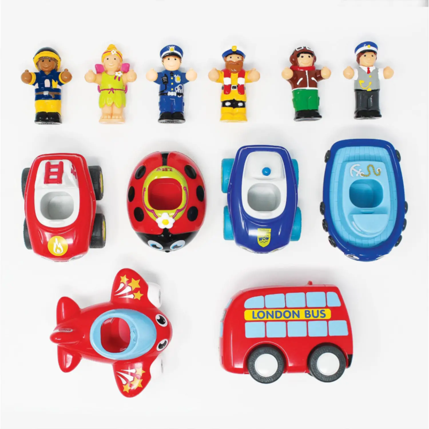 Amici Professioni e Mezzi di Trasporto – Set 6 Personaggi e Veicoli - Ambienti