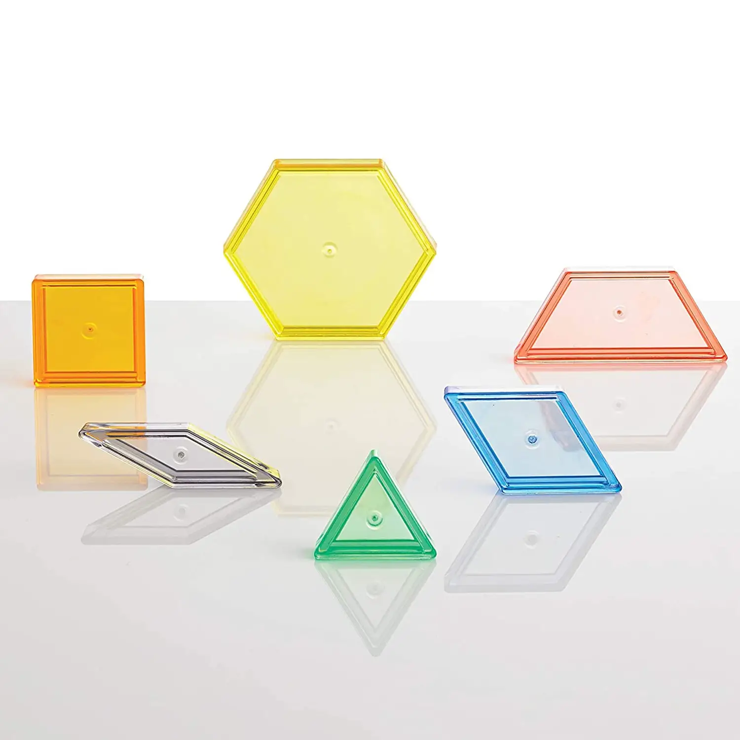 Blocchi Logici Traslucenti – 120 Pezzi in 6 Forme e 6 Colori Pastello - Geometria