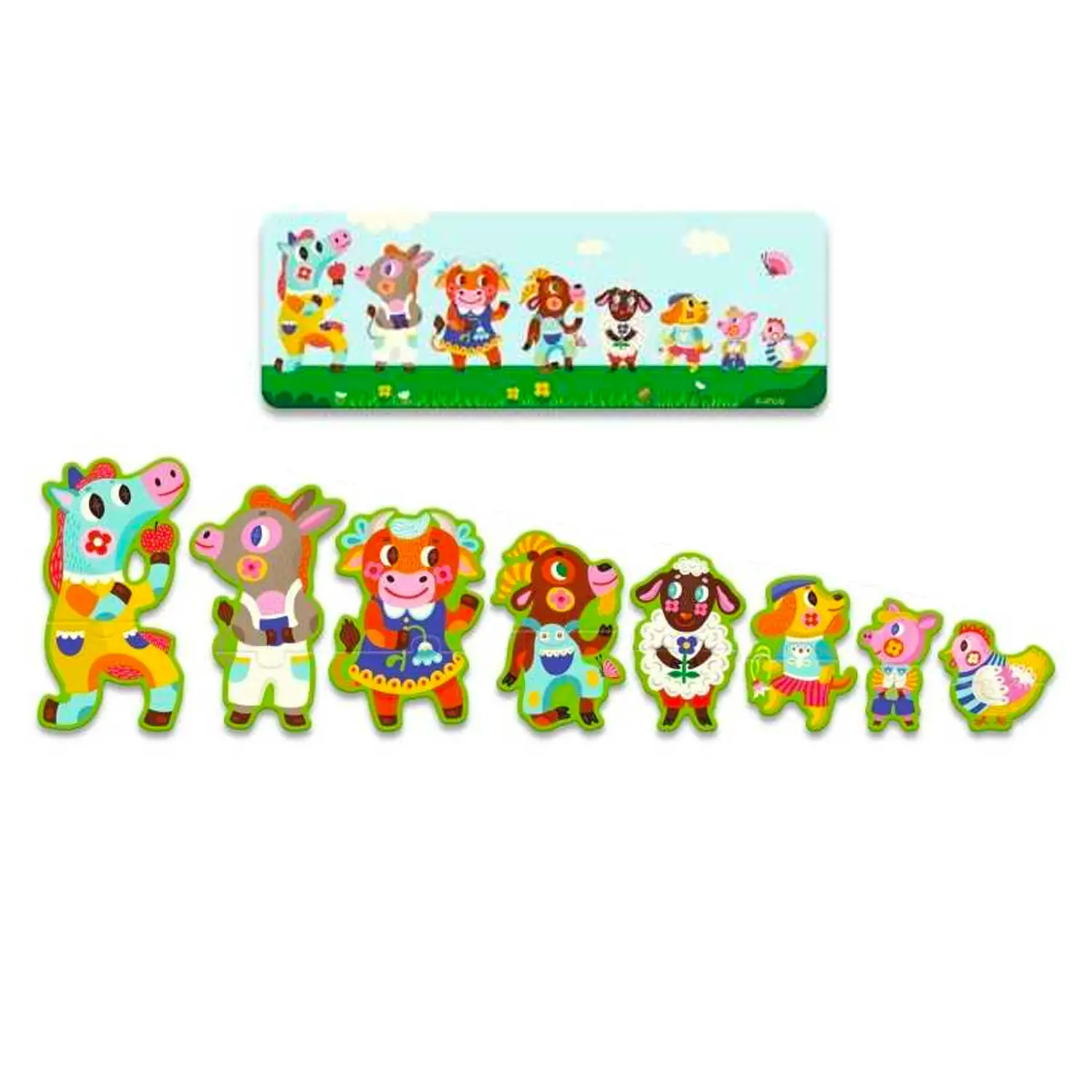 Puzzle Fattoria Animali Grandi e Piccoli, Tessere in Cartone 16 Pezzi - Puzzle in cartone