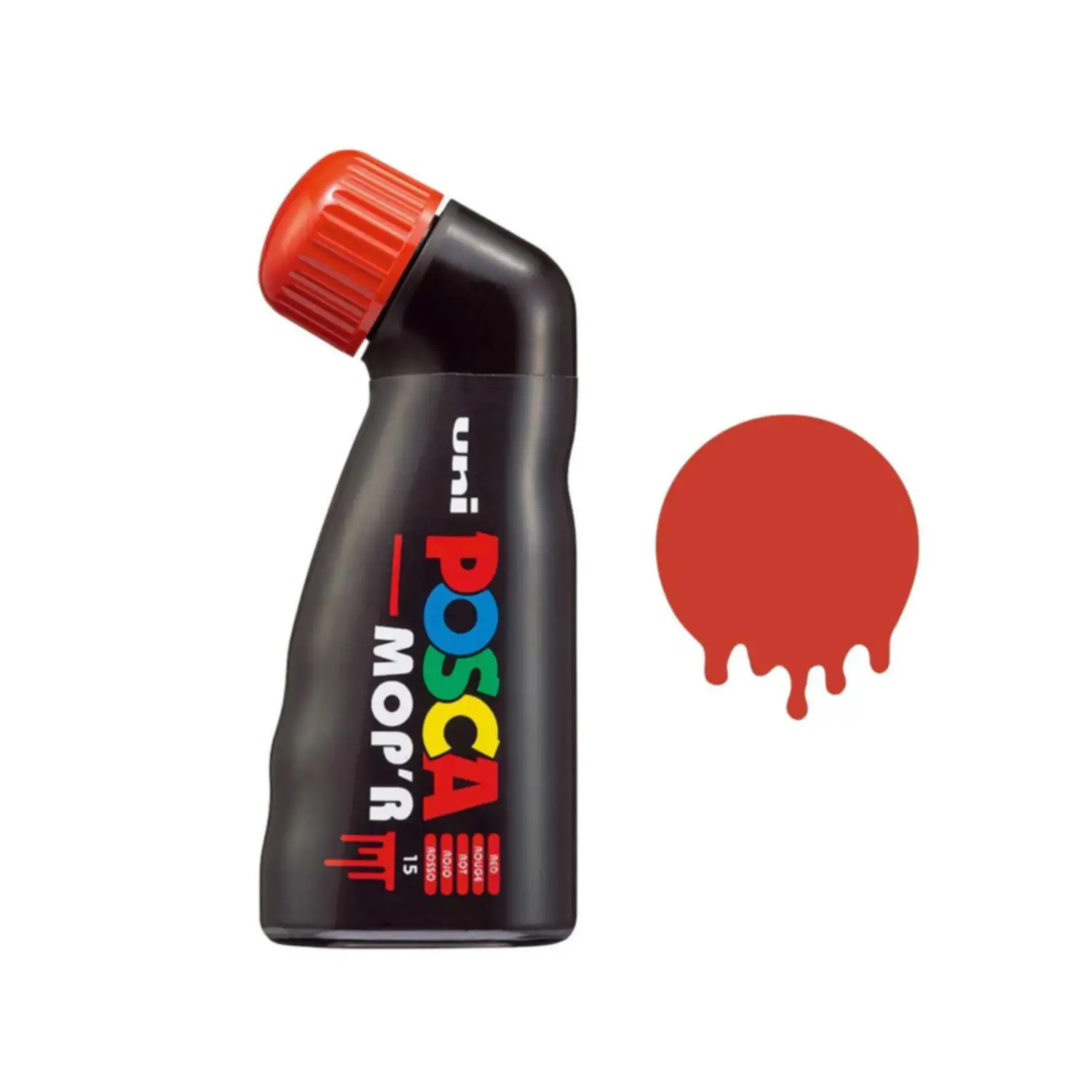 Uni Posca MOP'R Con Erogatore a Spugnetta - Tratto 3-19 mm - Rosso - Pennarelli