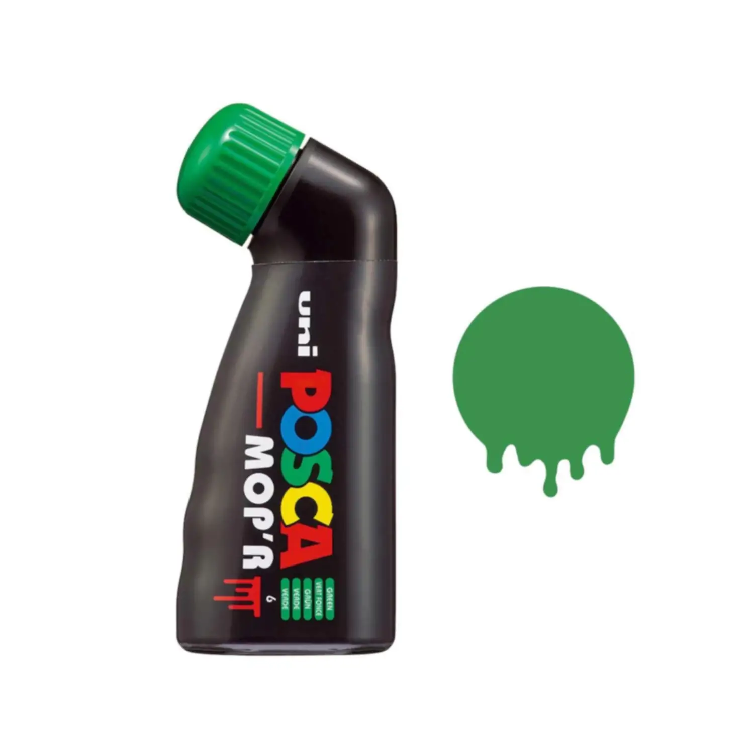 Uni Posca MOP'R Con Erogatore a Spugnetta - Tratto 3-19 mm - Verde - Pennarelli