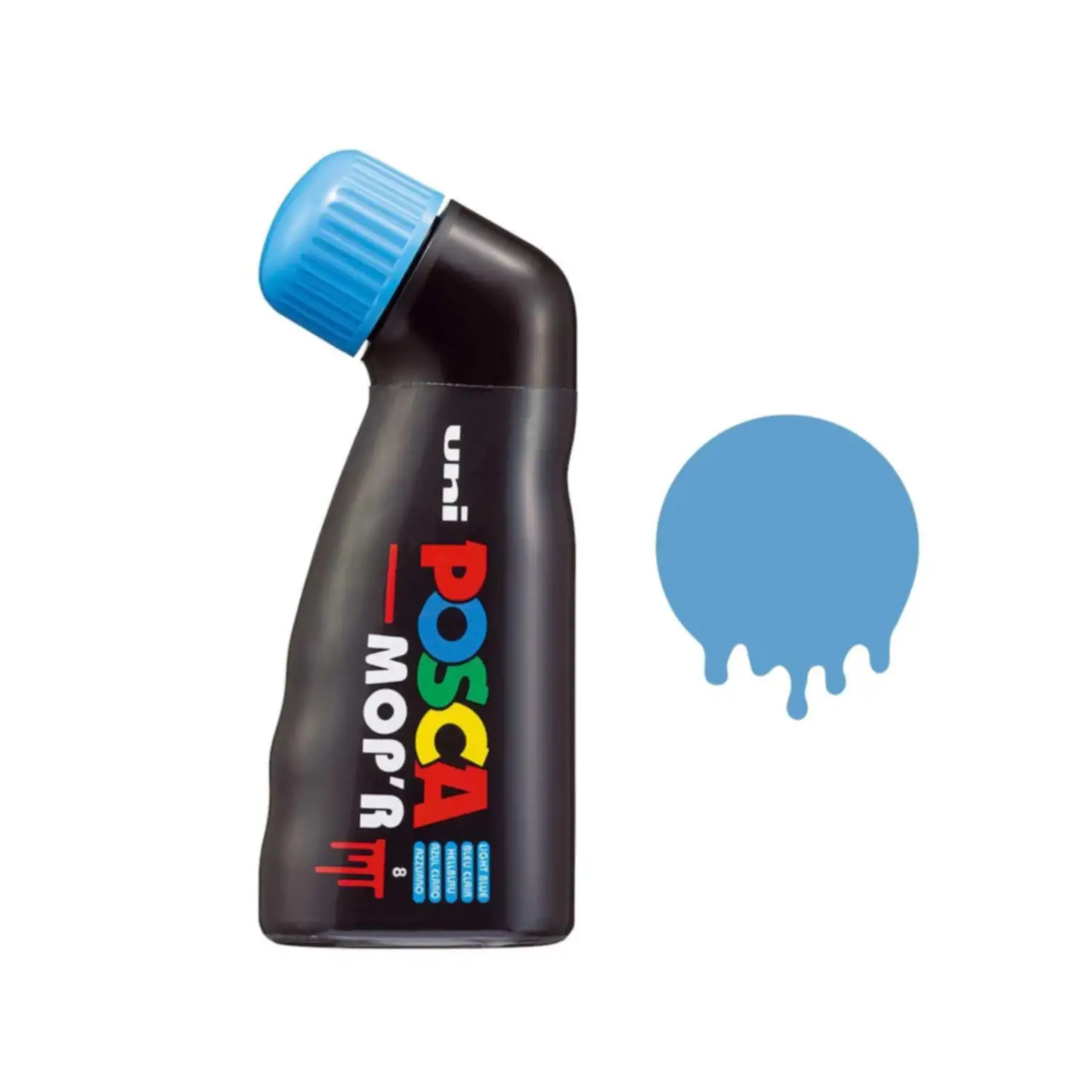 Uni Posca MOP'R Flacone con Erogatore a Spugnetta Tratto 3-19 mm. Azzurro - Pennarelli