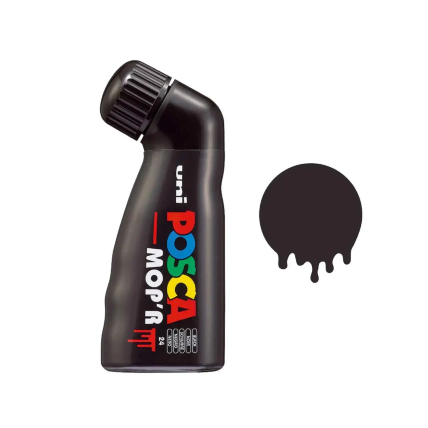 Uni Posca MOP'R Flacone con Erogatore a Spugnetta Tratto 3-19 mm. Nero - Pennarelli