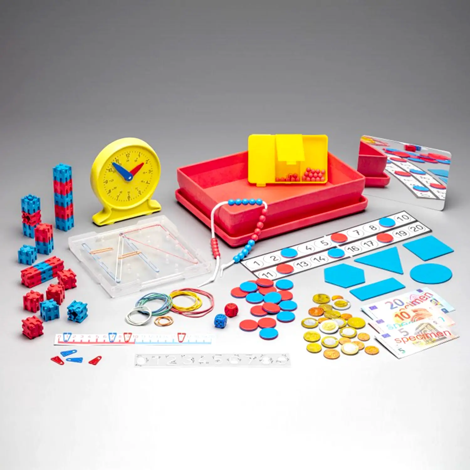 Kit Didattico Matematica Per Bambini - 3 Valigette Con Regoli, Abaco E Figure Logiche, Multicolore - Foto 10