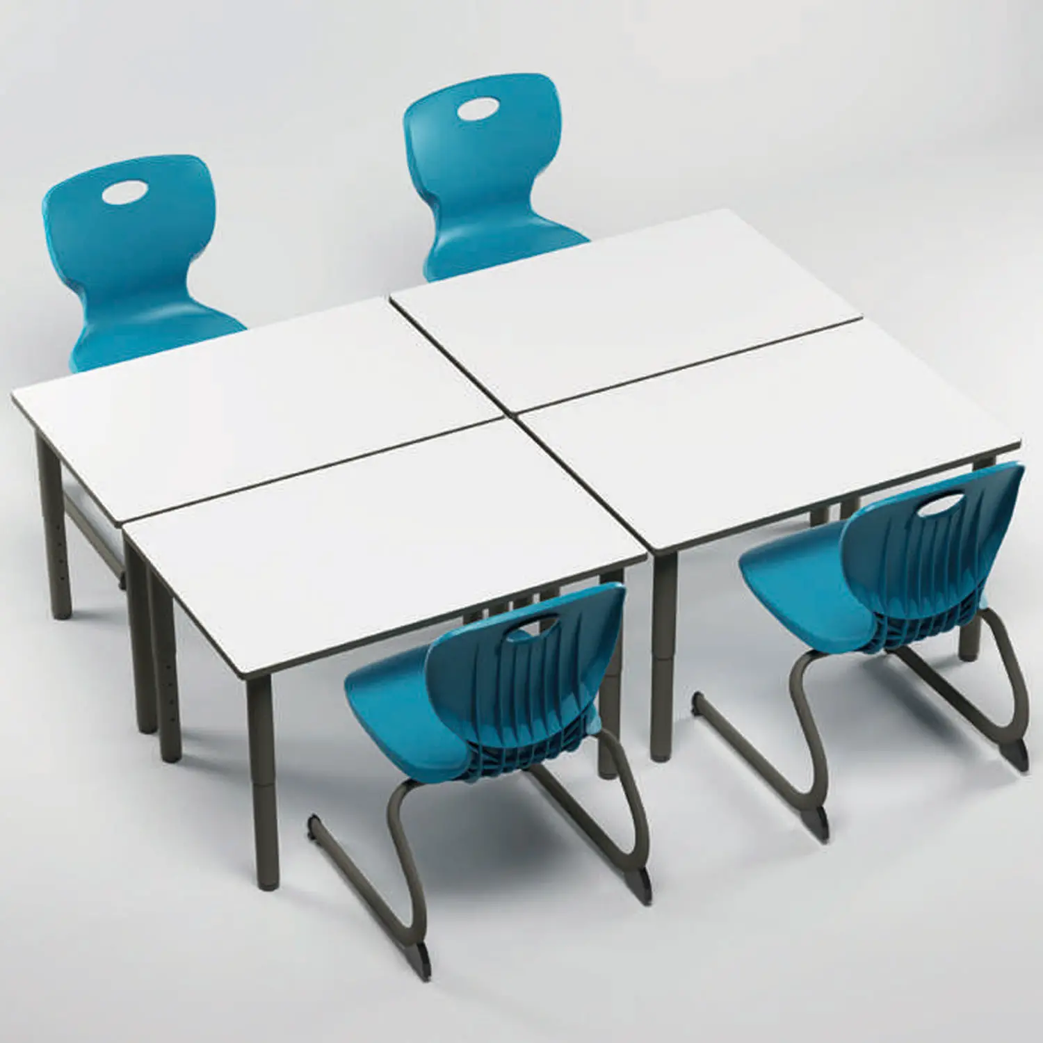 Tavolo Rettangolare Idra cm. 120x80, Altezza Regolabile cm. 52-76 Top Bianco CAM - Arredo serie Aula 3.0