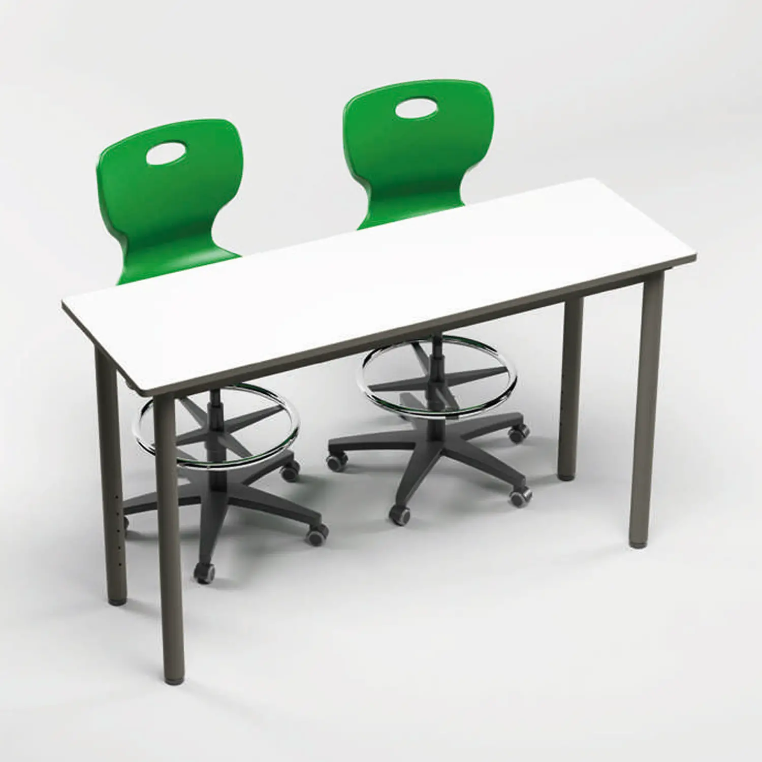 Tavolo Rettangolare Idra cm. 180x60, Altezza Regolabile cm. 52-76 Top Bianco CAM - Arredo serie Aula 3.0