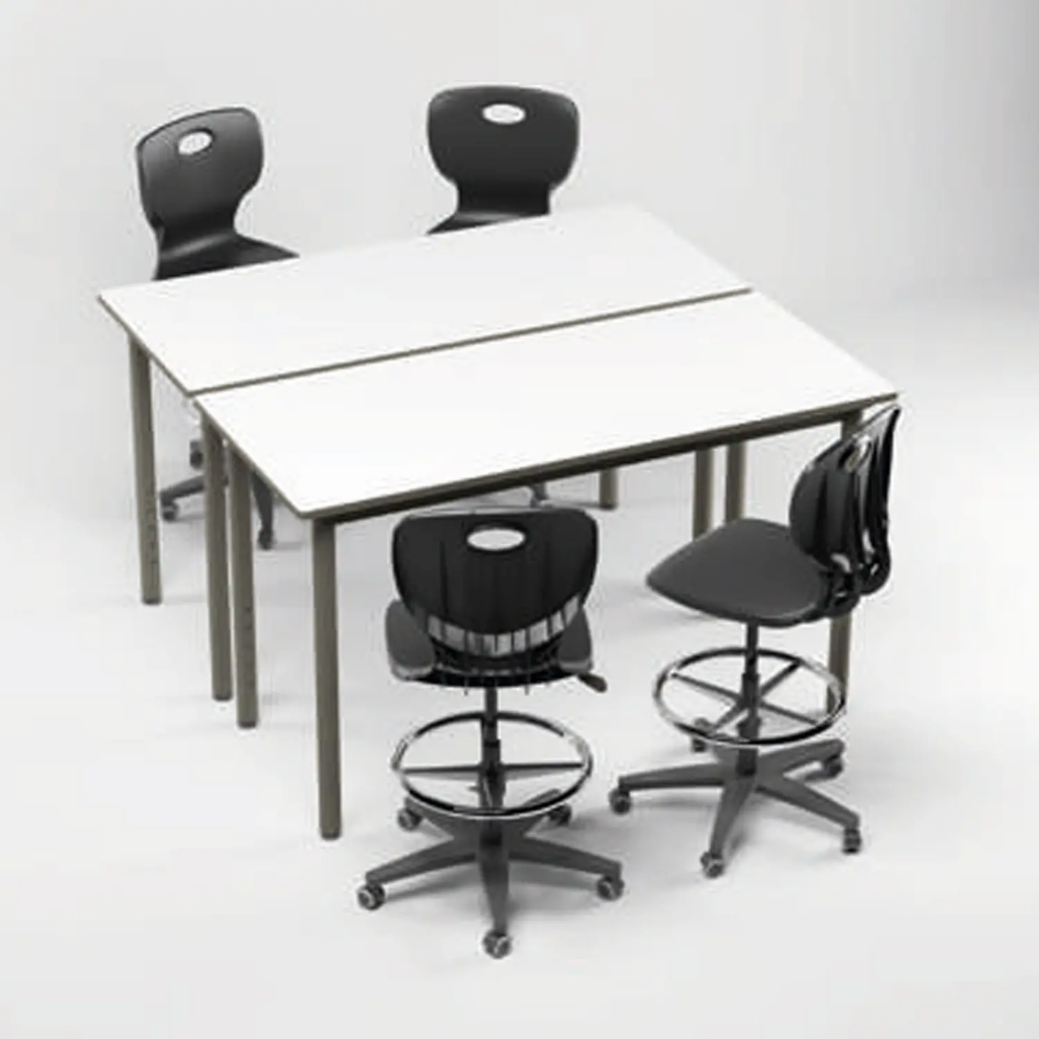 Tavolo Rettangolare Idra cm. 180x80, Altezza 100 cm. Top Bianco CAM - Arredo serie Aula 3.0