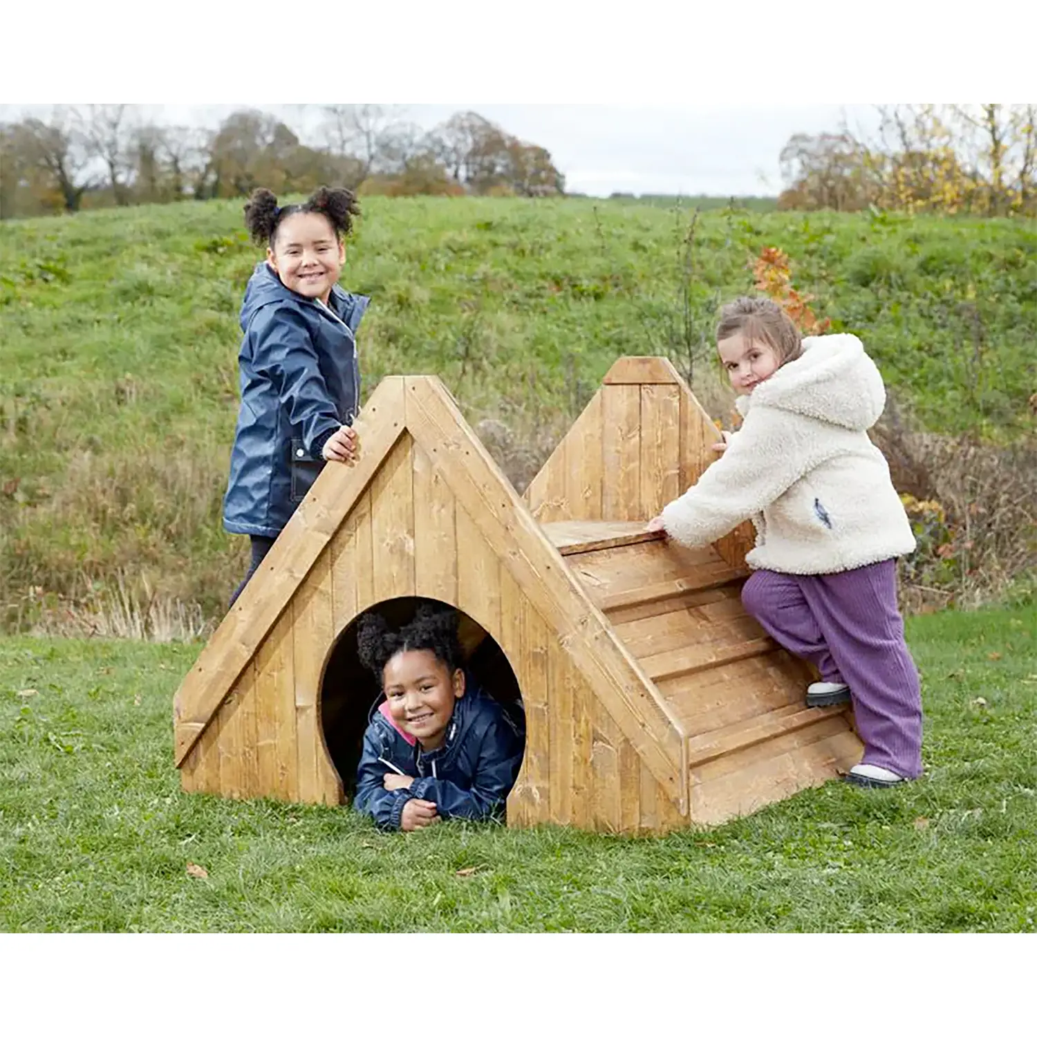 Collina Prime Arrampicate Con Tunnel, Legno per Esterni - Palestrine