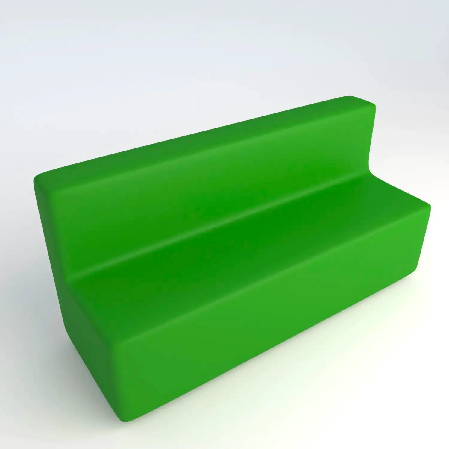 Divano Ecopelle Ignifugo 4 Posti H 46 Verde Per Ambienti Scolastici Innovativi - Salottini e arredi morbidi