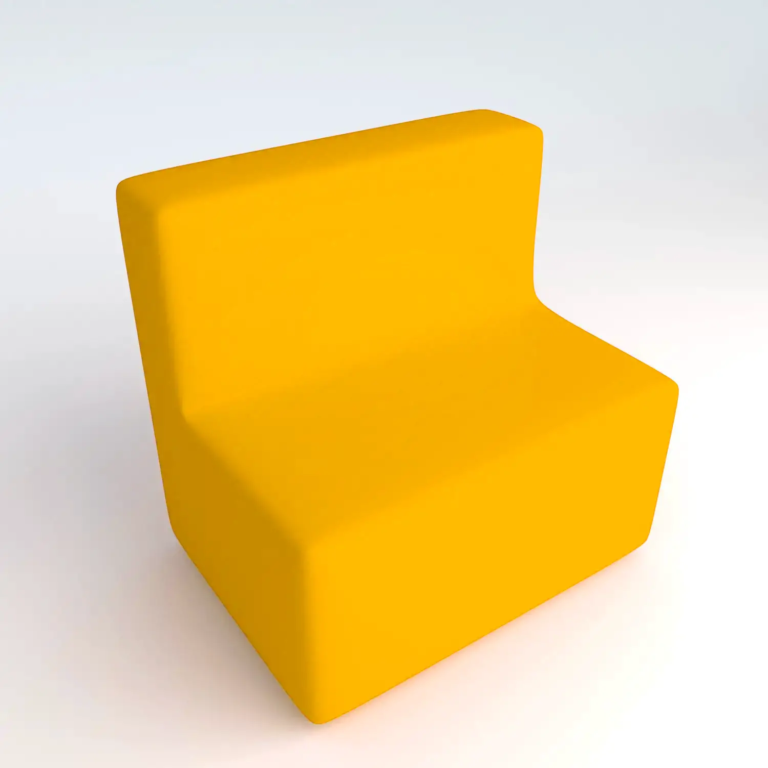 Divano Ecopelle Ignifugo 2 Posti H 46 Giallo Per Ambienti Scolastici Innovativi - Salottini e arredi morbidi