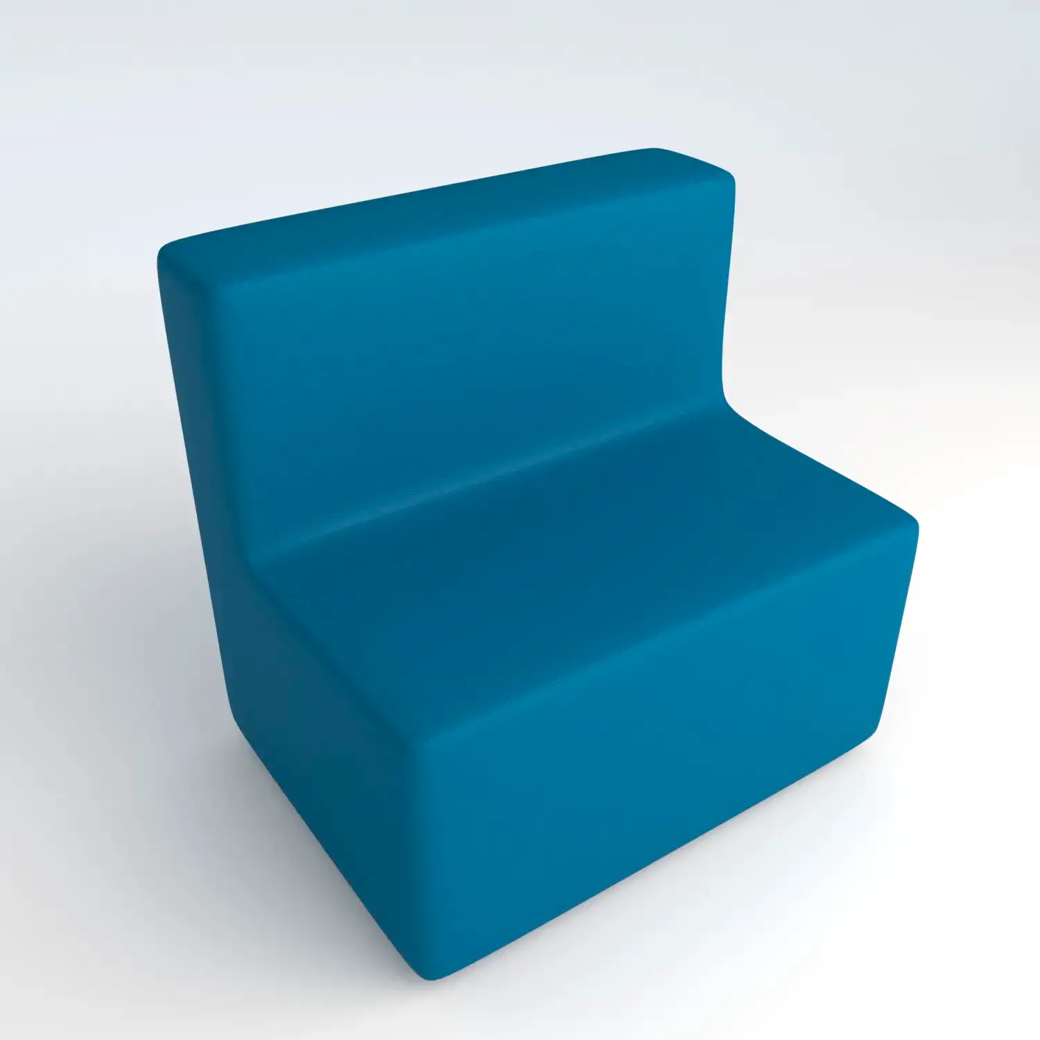 Divano Ecopelle Ignifugo 2 Posti H 46 Azzurro Per Ambienti Scolastici Innovativi - Salottini e arredi morbidi