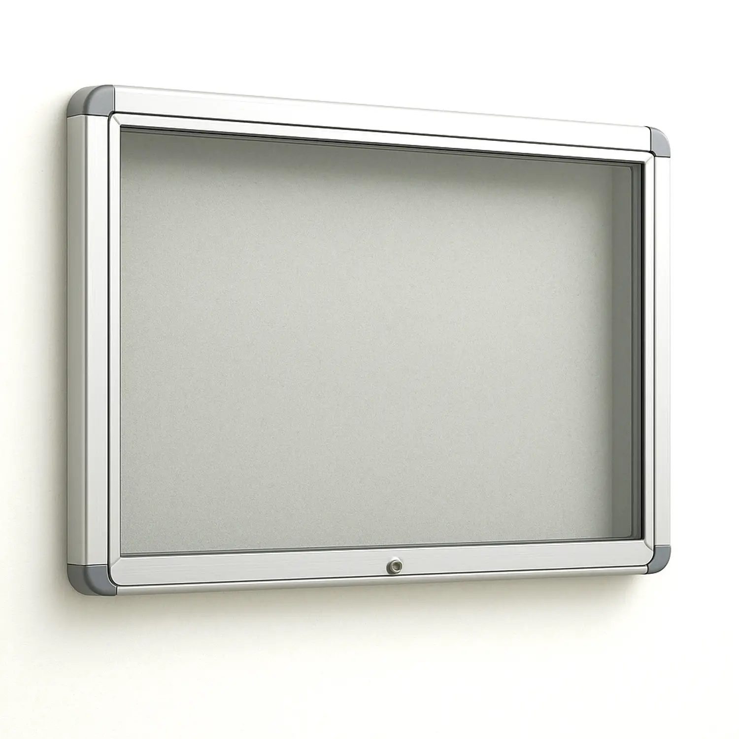 Bacheca magnetica murale in alluminio con anta apribile in vetro temperato e serratura, cm 60x90 - Lavagnette e carrelli