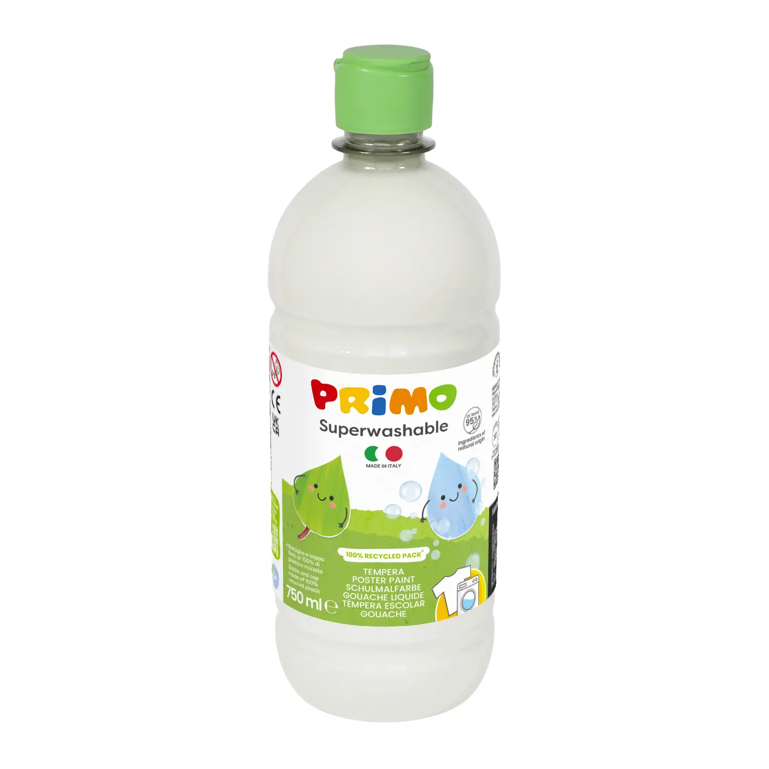 Tempera Super Lavabile Primo 750 ml Bianco - Tempere