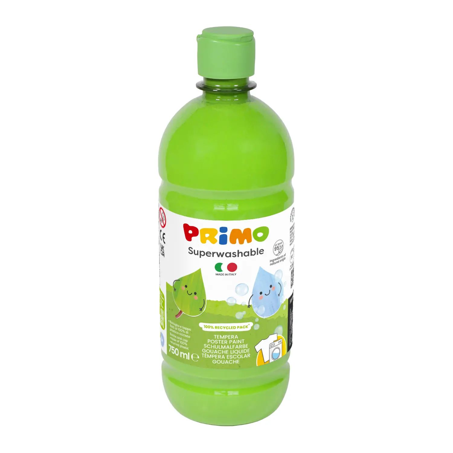 Tempera Super Lavabile Primo 750 ml Verde Chiaro - Tempere
