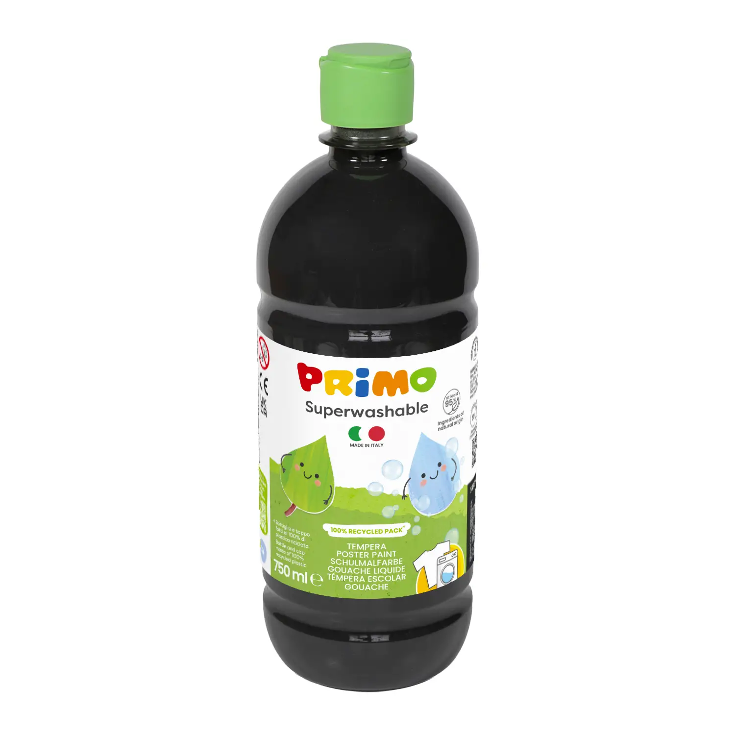Tempera Super Lavabile Primo 750 ml Nero - Tempere