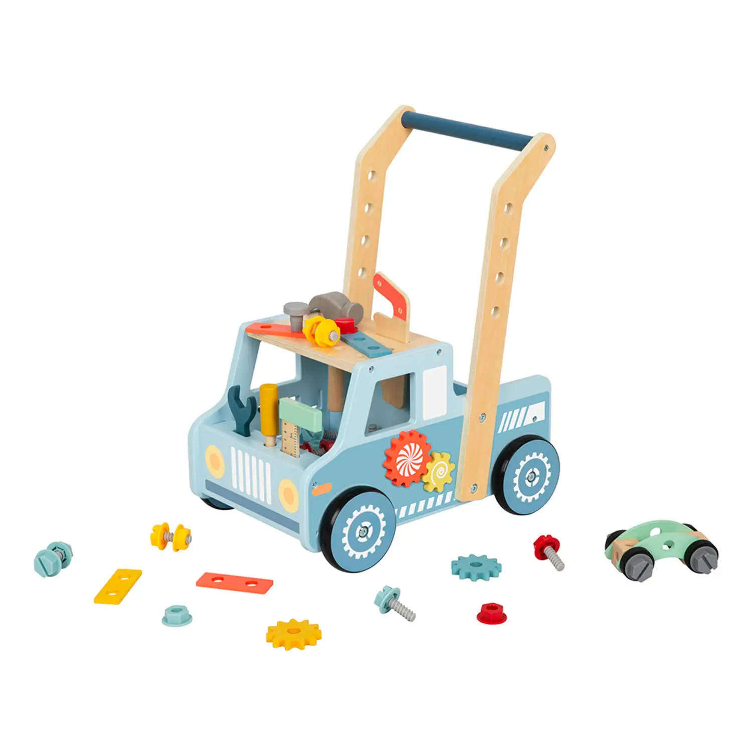 Carrello Primi Passi, Camioncino degli Attrezzi in Legno - Primi giochi