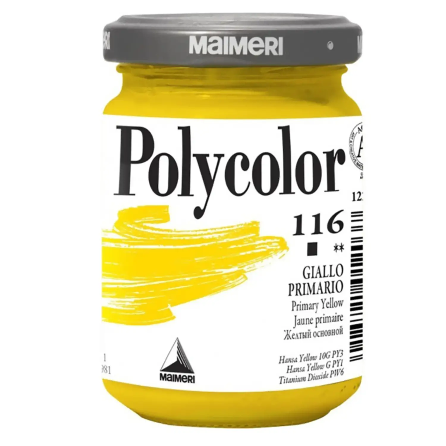 Colore Acrilico Polycolor Maimeri - 140 ml - Giallo Primario 116 - Tempere