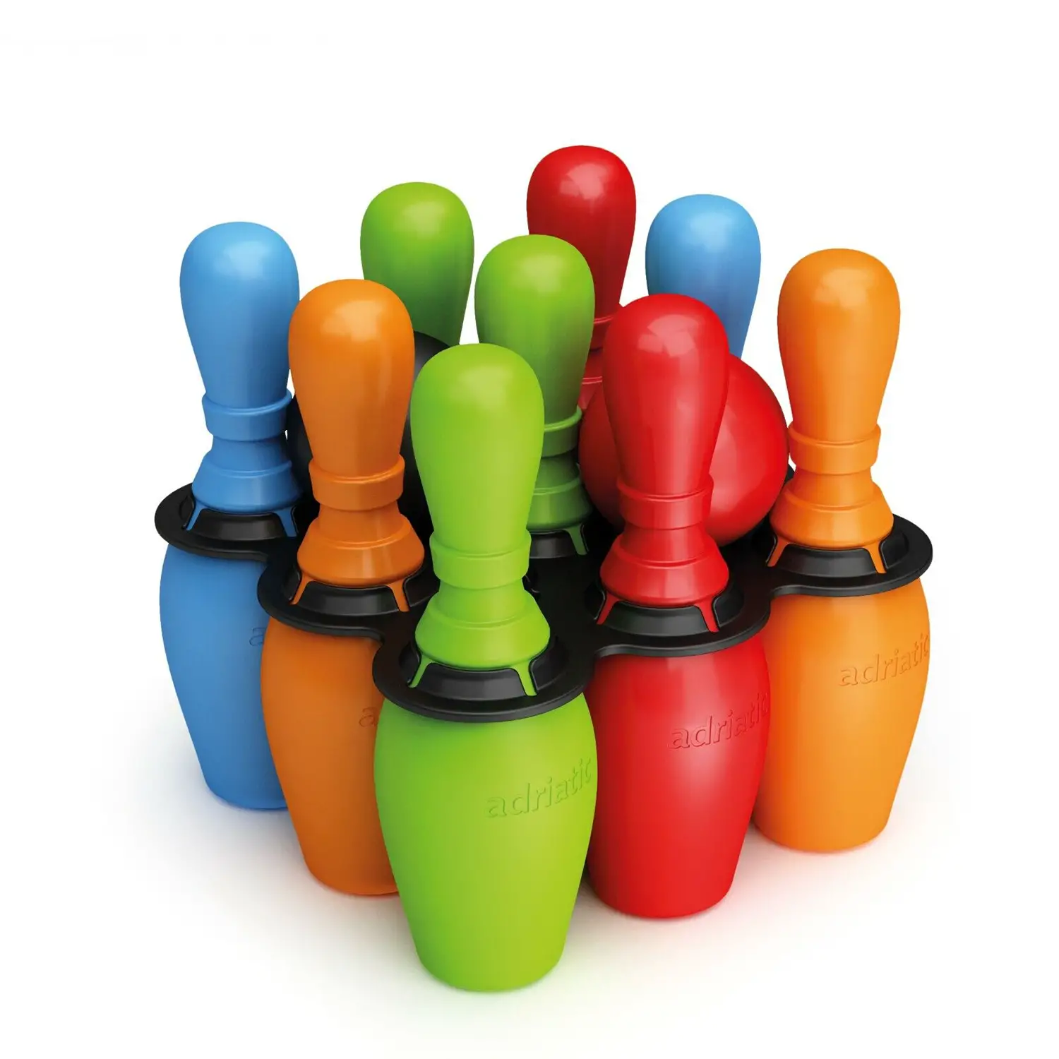 Set 9 Birilli con 2 Palline 25 cm – Gioco di Abilità e Divertimento - Giochi acqua e sabbia