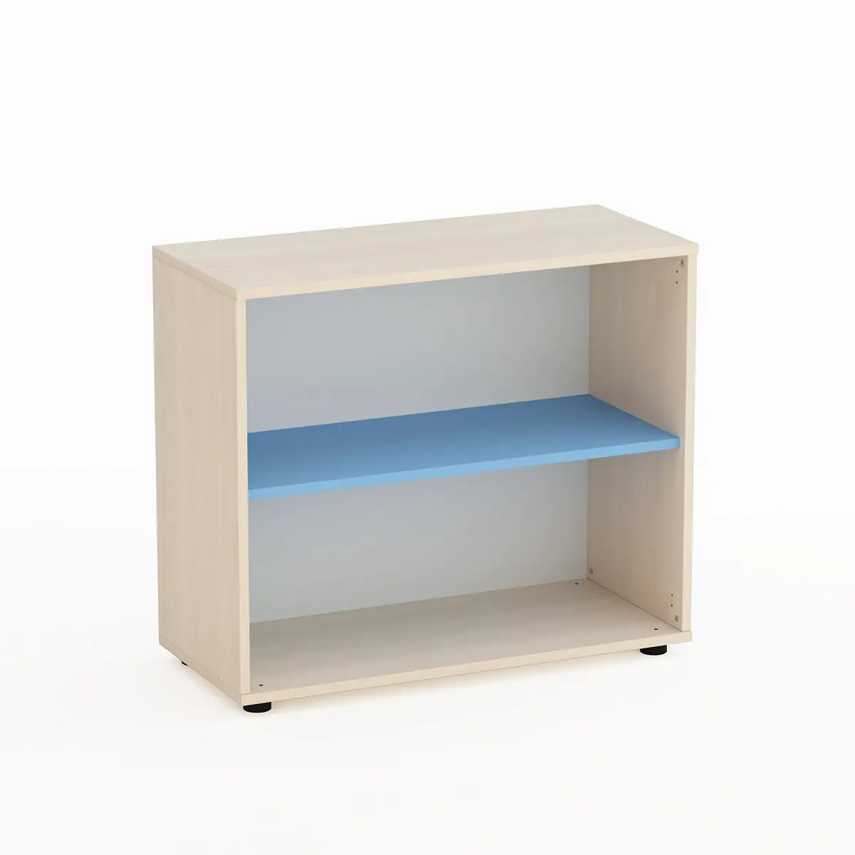 Mobile Kubò Betulla a Giorno H 75 cm Ripiano Blu Orizzonte - Conforme CAM - Arredo Nido e Infanzia