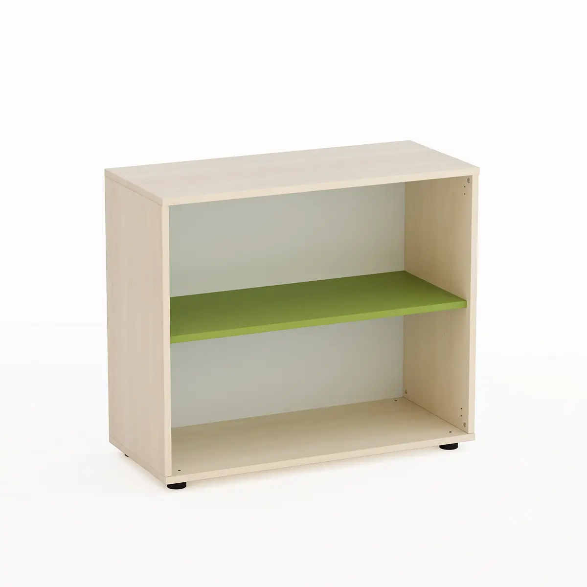 Mobile Kubò Betulla A Giorno H 75 cm Ripiano Verde Kiwi - Conforme CAM - Arredo Nido e Infanzia