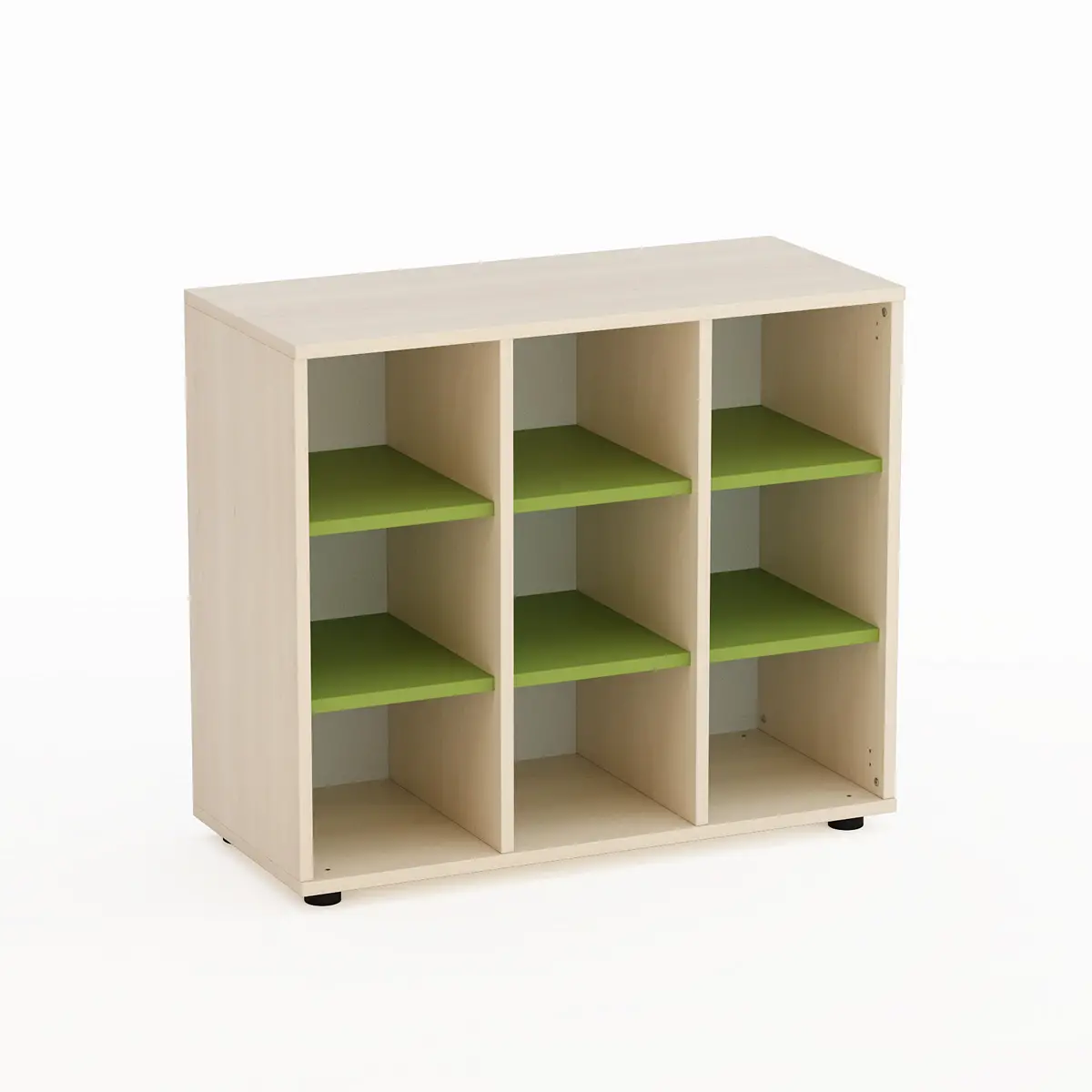Mobile Kubò Betulla 9 Caselle H 75 Cm Ripiani Verde Kiwi | Conforme CAM - Arredo Nido e Infanzia