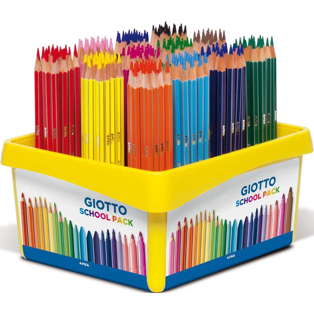 Pastelli Giotto Stilnovo – Schoolpack 192 Pastelli (12 Colori Assortiti, Mina 3,3 mm) - Pastelli