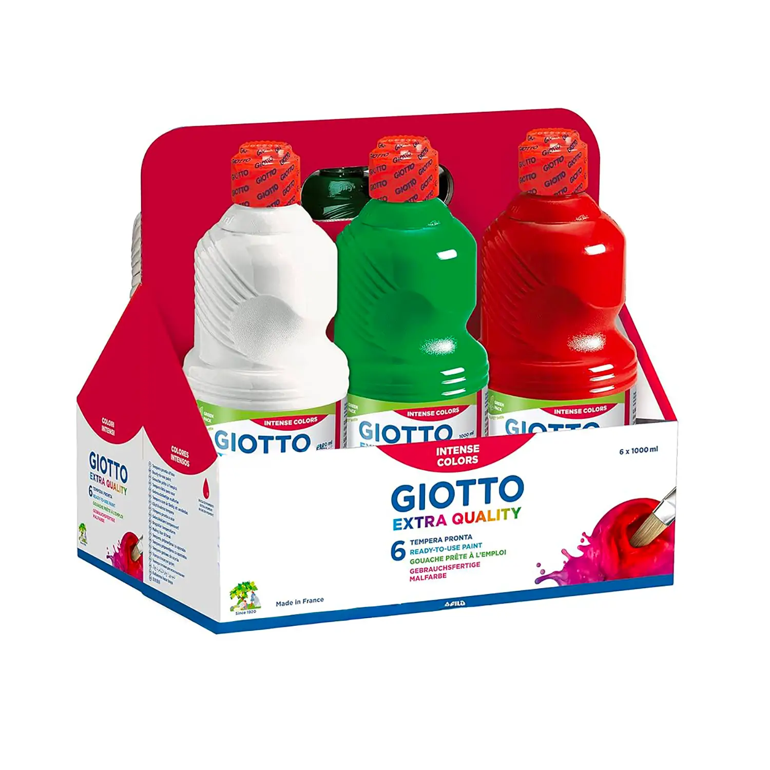 Tempera Pronta Extra Quality Giotto – Confezione 6 x 1000 ml - Tempere