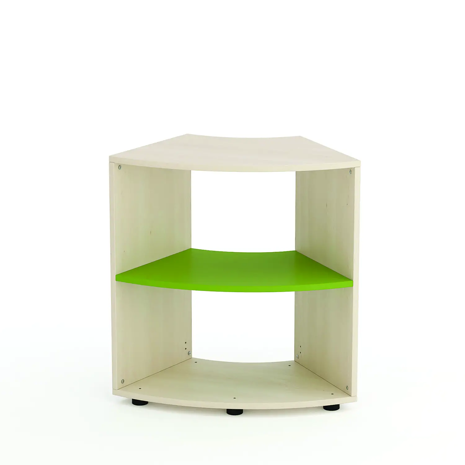 Mobile Scuola Kubò Betulla Curvo 60 Gradi H 75 cm. Rpiani Verde Kiwi - Conforme CAM - Arredo Nido e Infanzia