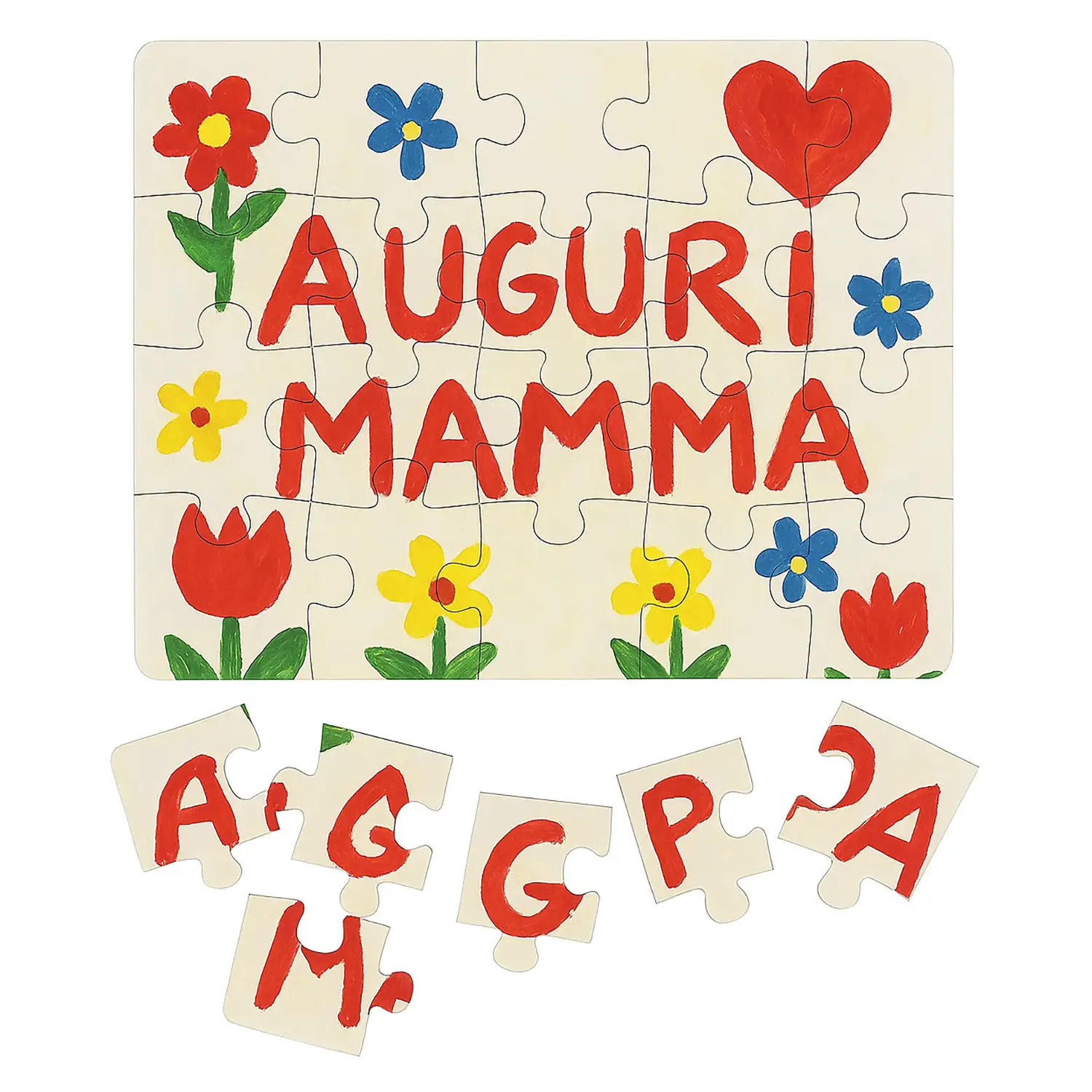 Puzzle Bianco Da Dipingere • 30 Tessere A4 - Carta e cartoncino