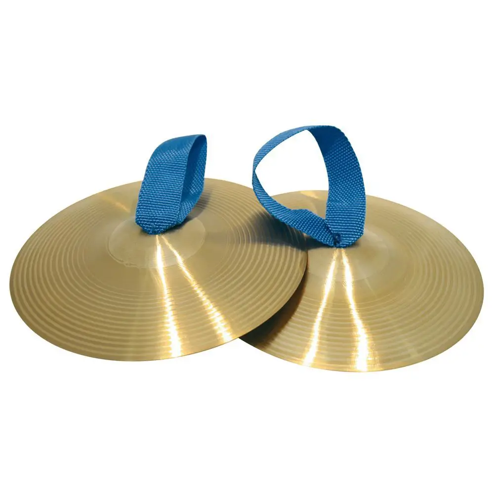 Coppia di Piatti Musicali in Ottone con Manico – Diametro 15 cm - Educazione musicale