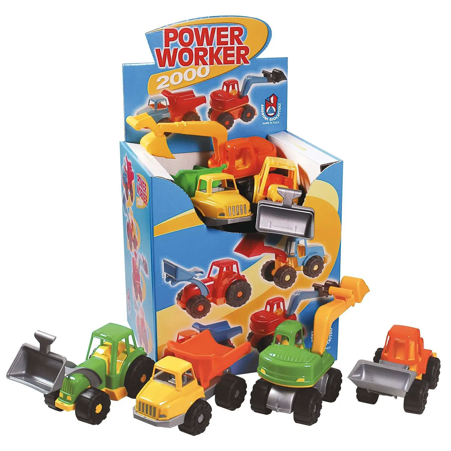 Mezzi di Lavoro Power 12 Pezzi – Set Veicoli da Cantiere Giocattolo - Veicoli, garage e piste