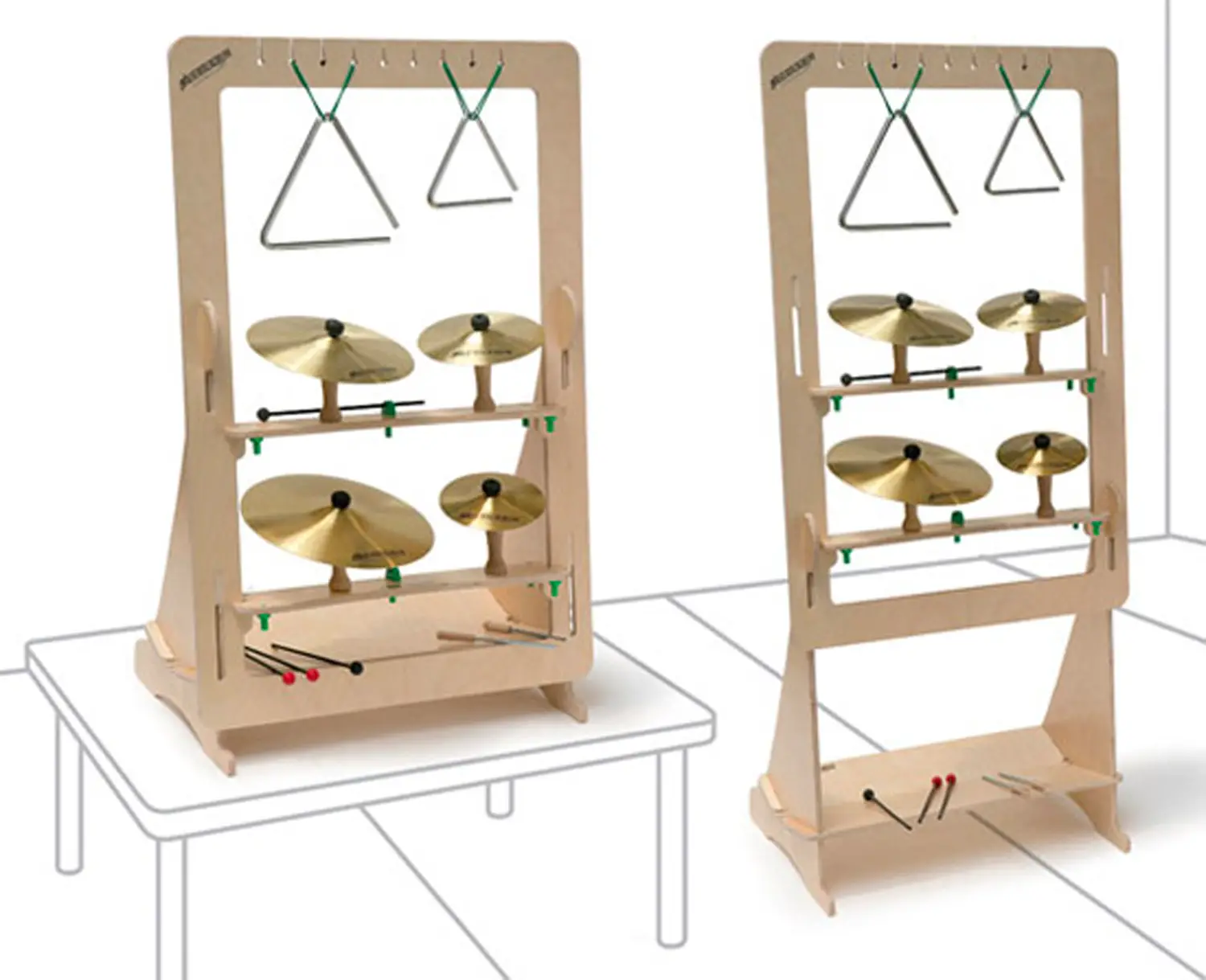 Percussioni con Supporto – Set Completo con Piatti e Triangoli - Educazione musicale