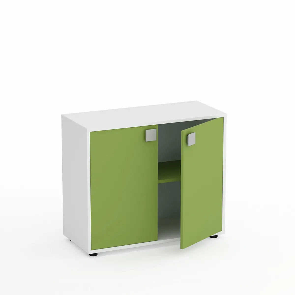 Mobile Scuola Kubò Bianco – 2 Ante H 75 cm e Ripiani Verde Kiwi | Conforme CAM - Arredo scuola dell'obbligo