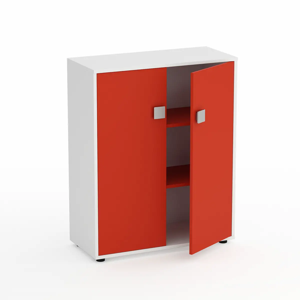 Mobile Scuola Kubò Bianco 2 Ante H 110 cm. Rosso - Conforme CAM - Arredo scuola dell'obbligo