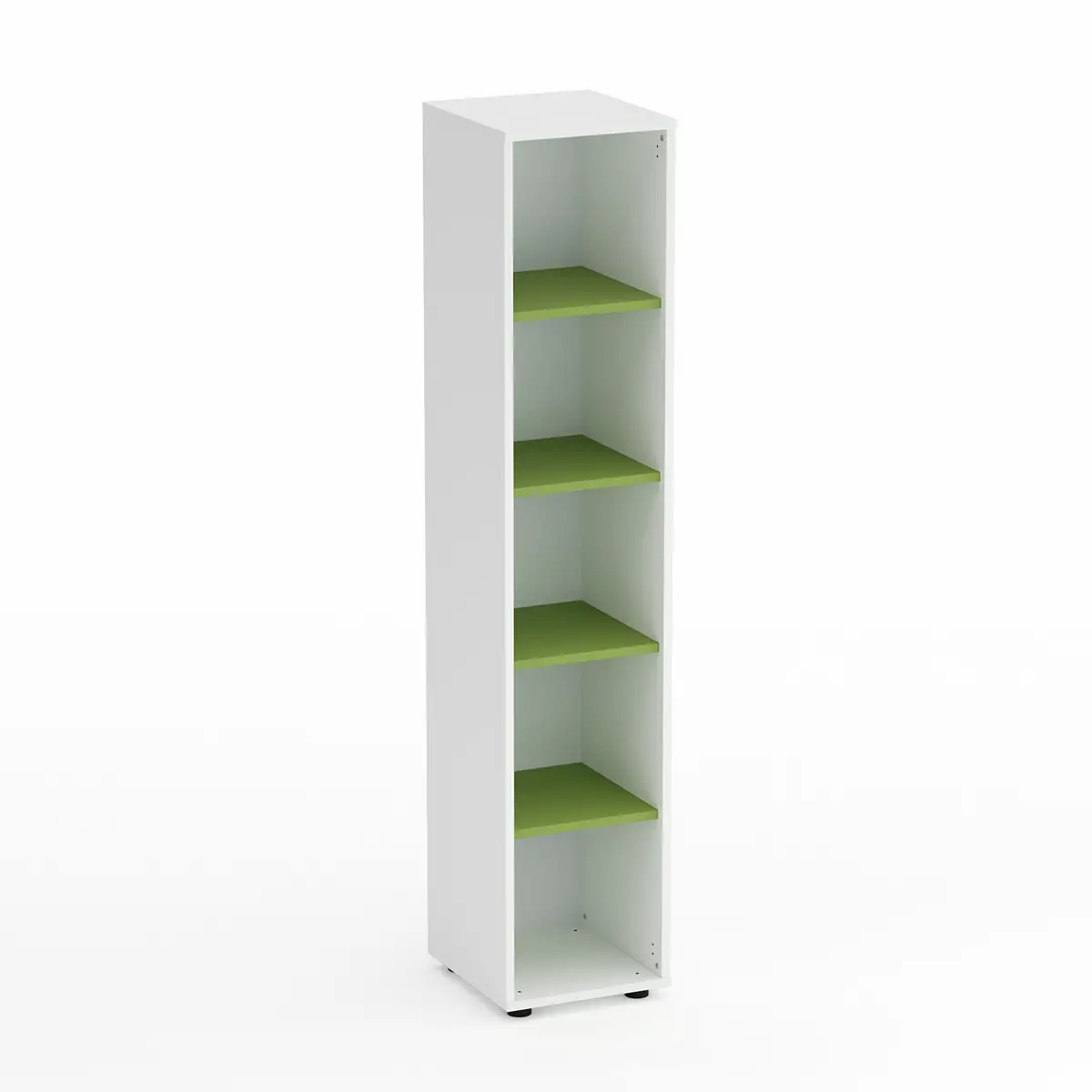 Mobile Scuola Kubò Bianco – Colonna 5 Vani con Ripiani Verde Kiwi H 180 cm | Conforme CAM - Arredo scuola dell'obbligo