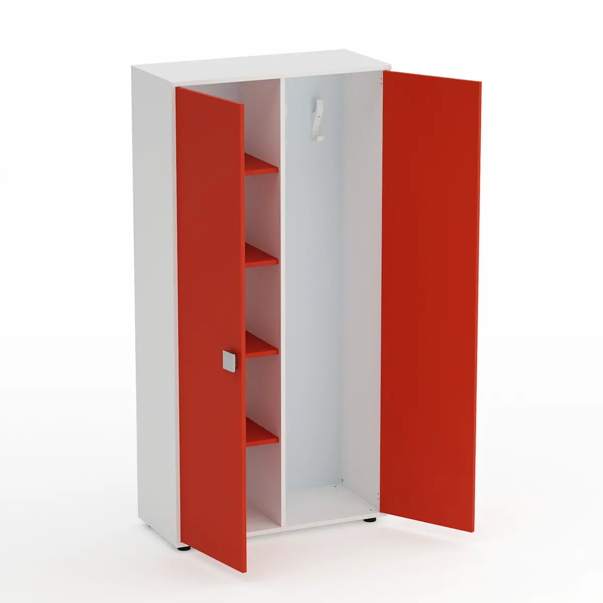 Mobile Spogliatoio Kubò Bianco – Ante Rosse | Conforme CAM - Arredo scuola dell'obbligo