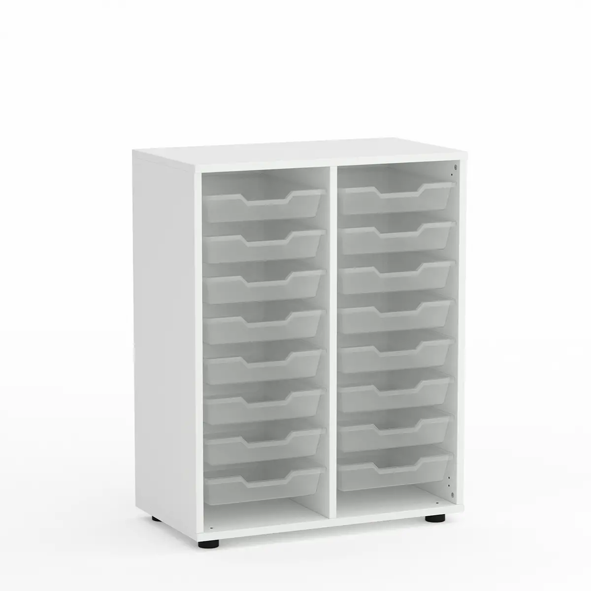 Mobile Scuola Kubò Bianco con 16 Cassetti Bassi – Cassettiera H 90 cm | Conforme CAM - Arredo scuola dell'obbligo
