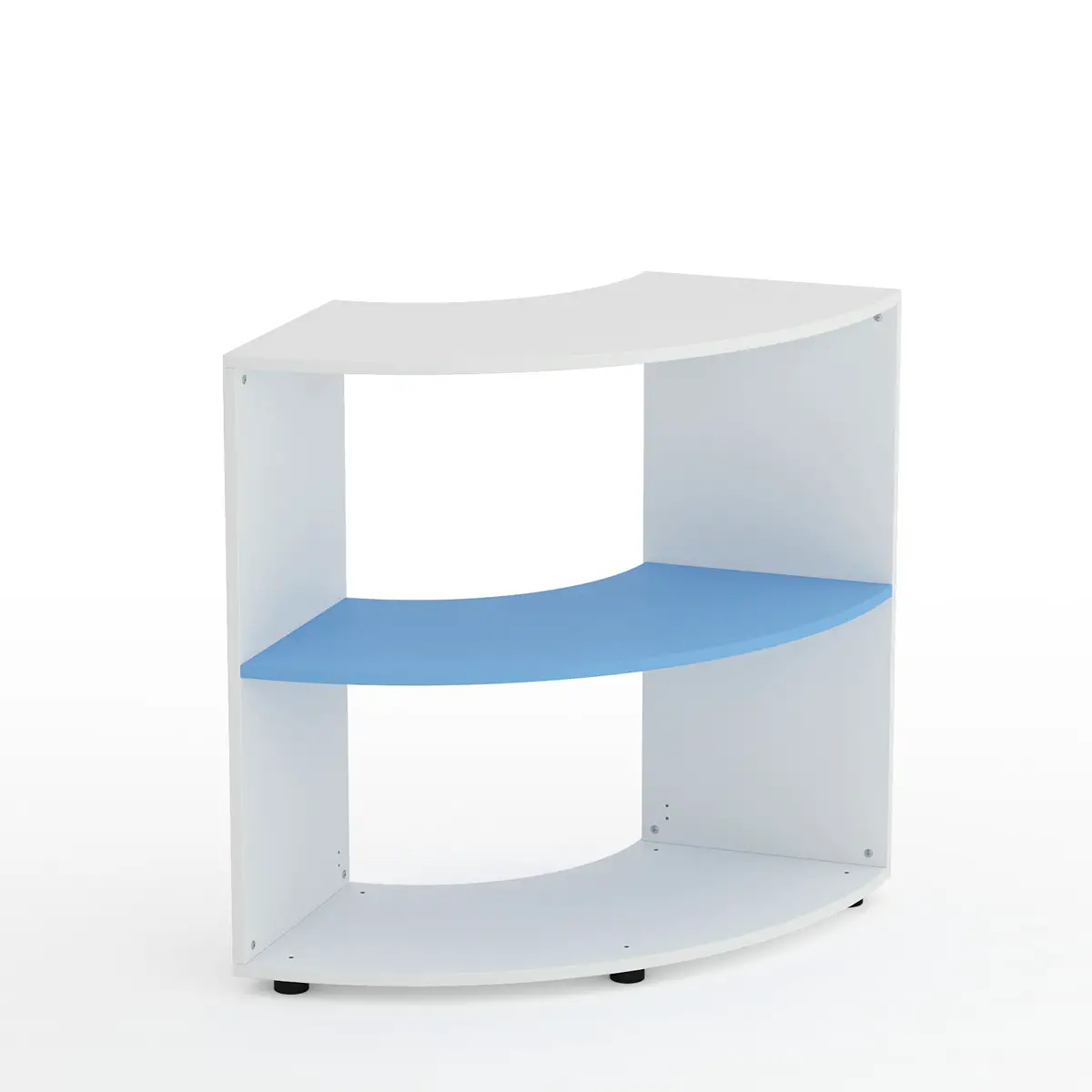 Mobile Scuola Kubò Bianco Curvo 90° H 90 cm – Ripiani Blu Orizzonte | Conforme CAM - Arredo scuola dell'obbligo