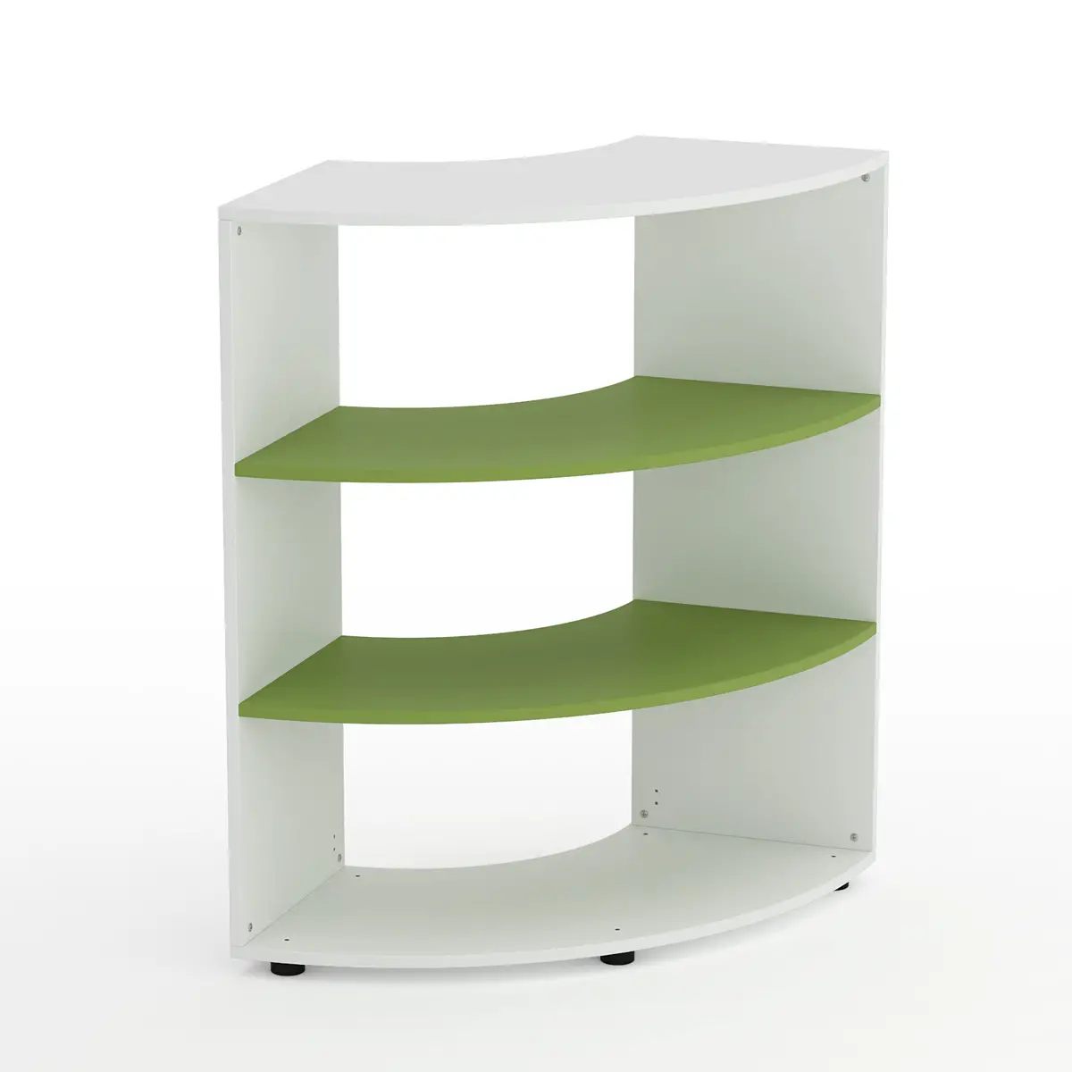 Mobile Scuola Kubò Bianco Angolare H 110 cm. Ripiani Verde Kiwi - Conforme CAM - Arredo scuola dell'obbligo