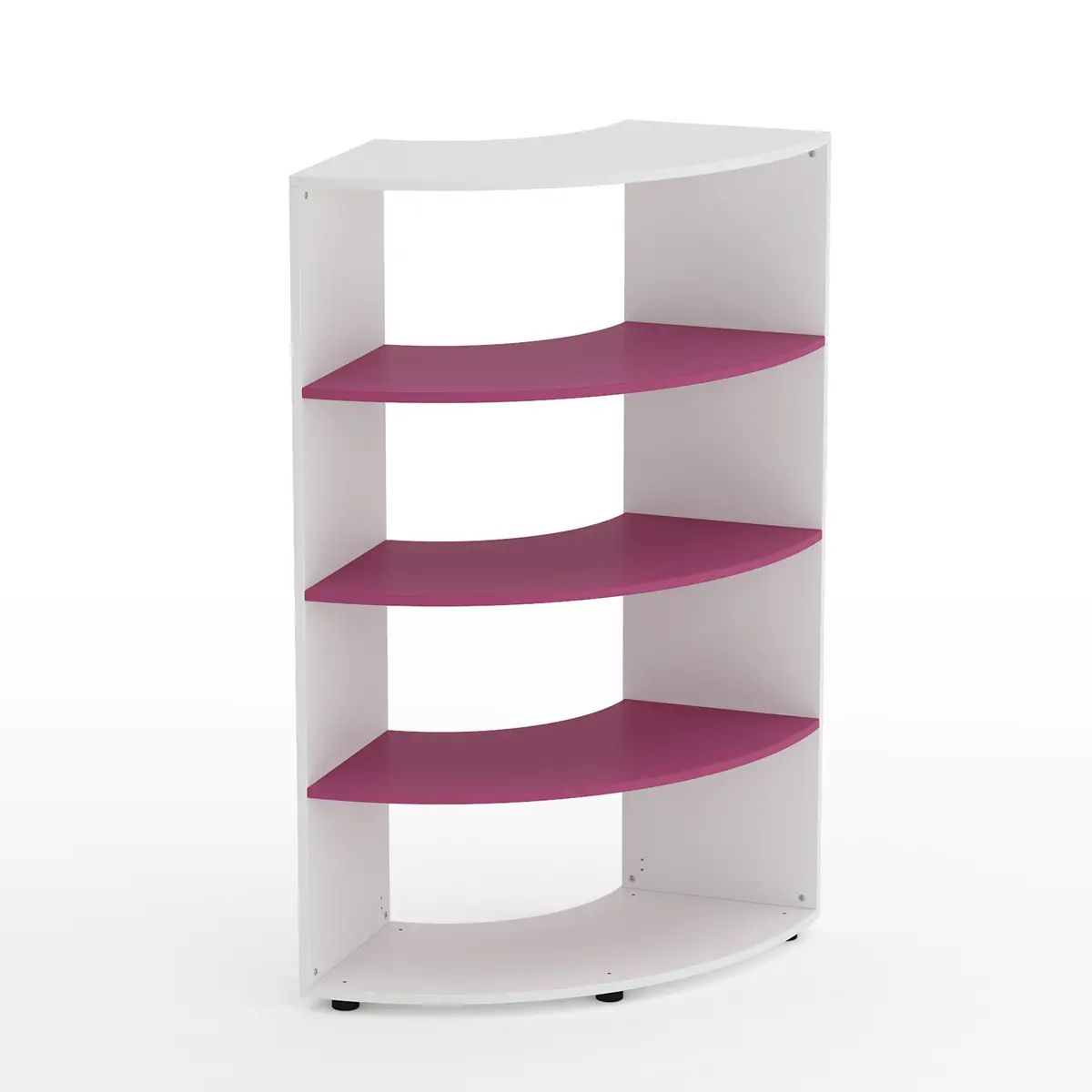 Mobile Scuola Kubò Bianco Curvo 90° H 150 cm – Ripiani Fucsia | Conforme CAM - Arredo scuola dell'obbligo