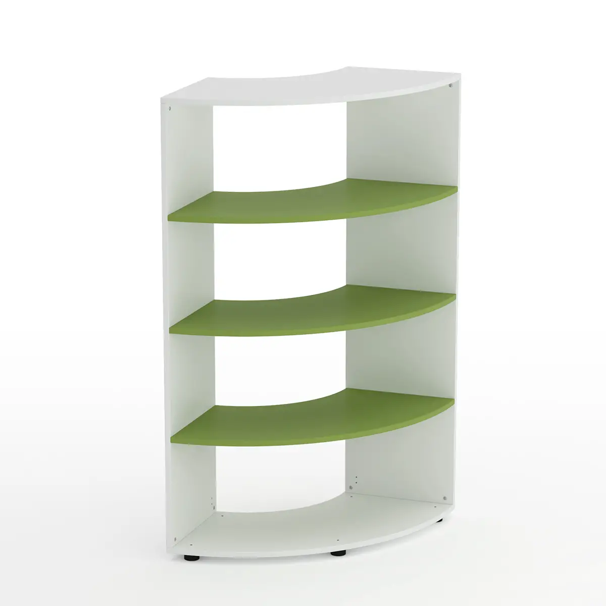 Mobile Scuola Kubò Bianco Curvo 90° H 150 cm – Ripiani Verde Kiwi | Conforme CAM - Arredo scuola dell'obbligo