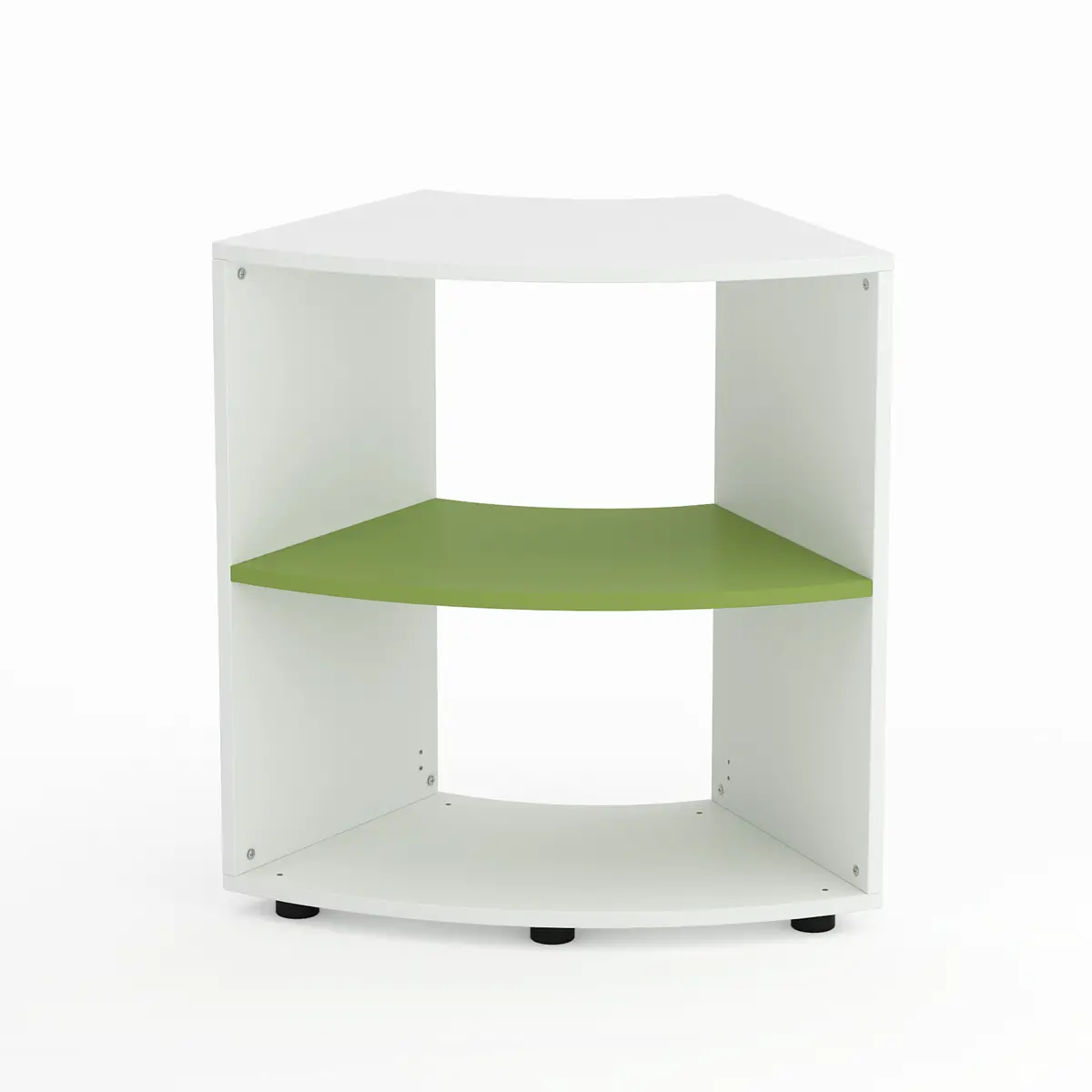 Mobile Scuola Kubò Bianco Curvo 60° H 75 cm – Ripiano Verde Kiwi | Conforme CAM - Arredo scuola dell'obbligo