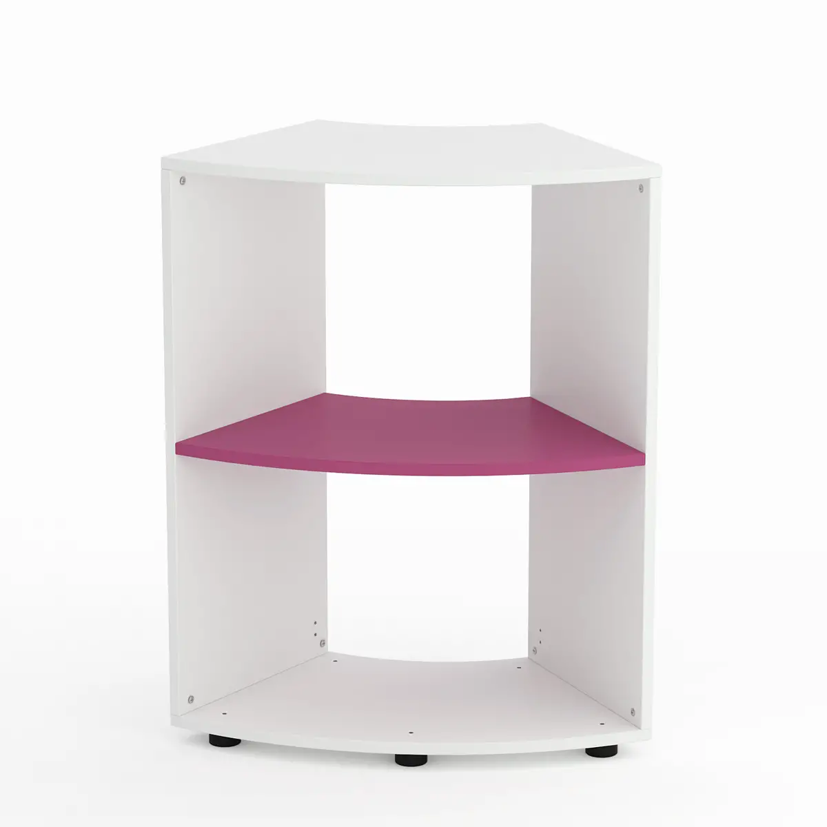 Mobile Scuola Kubò Bianco Curvo 60° H 90 cm – Ripiani Fucsia | Conforme CAM - Arredo scuola dell'obbligo