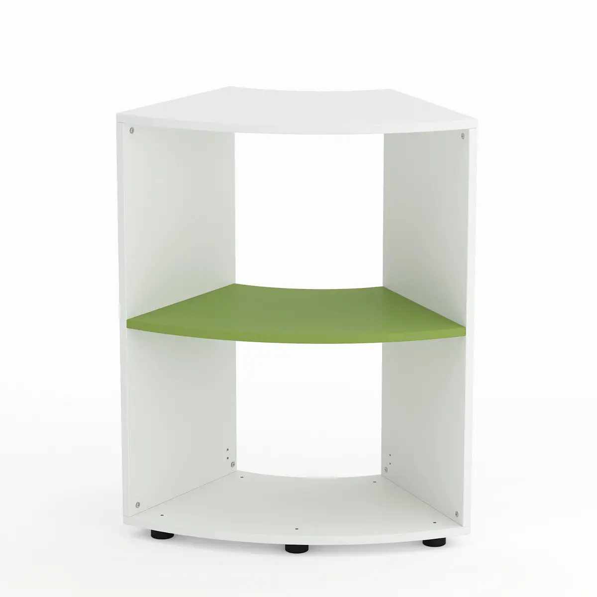 Mobile Scuola Kubò Bianco Curvo 60° H 90 cm – Ripiani Verde Kiwi | Conforme CAM - Arredo scuola dell'obbligo