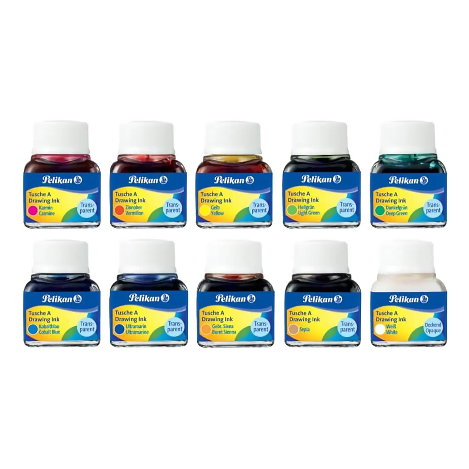 Inchiostro di China Pelikan Set 10 Colori - Inchiostri e acquerelli