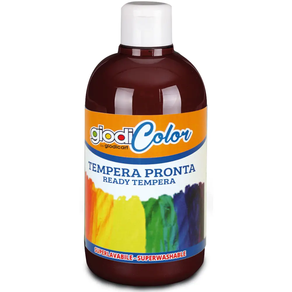 Colore a Tempera Giodicolor Siena Bruciata 500 ml – Tempera Pronta Superlavabile - Tempere