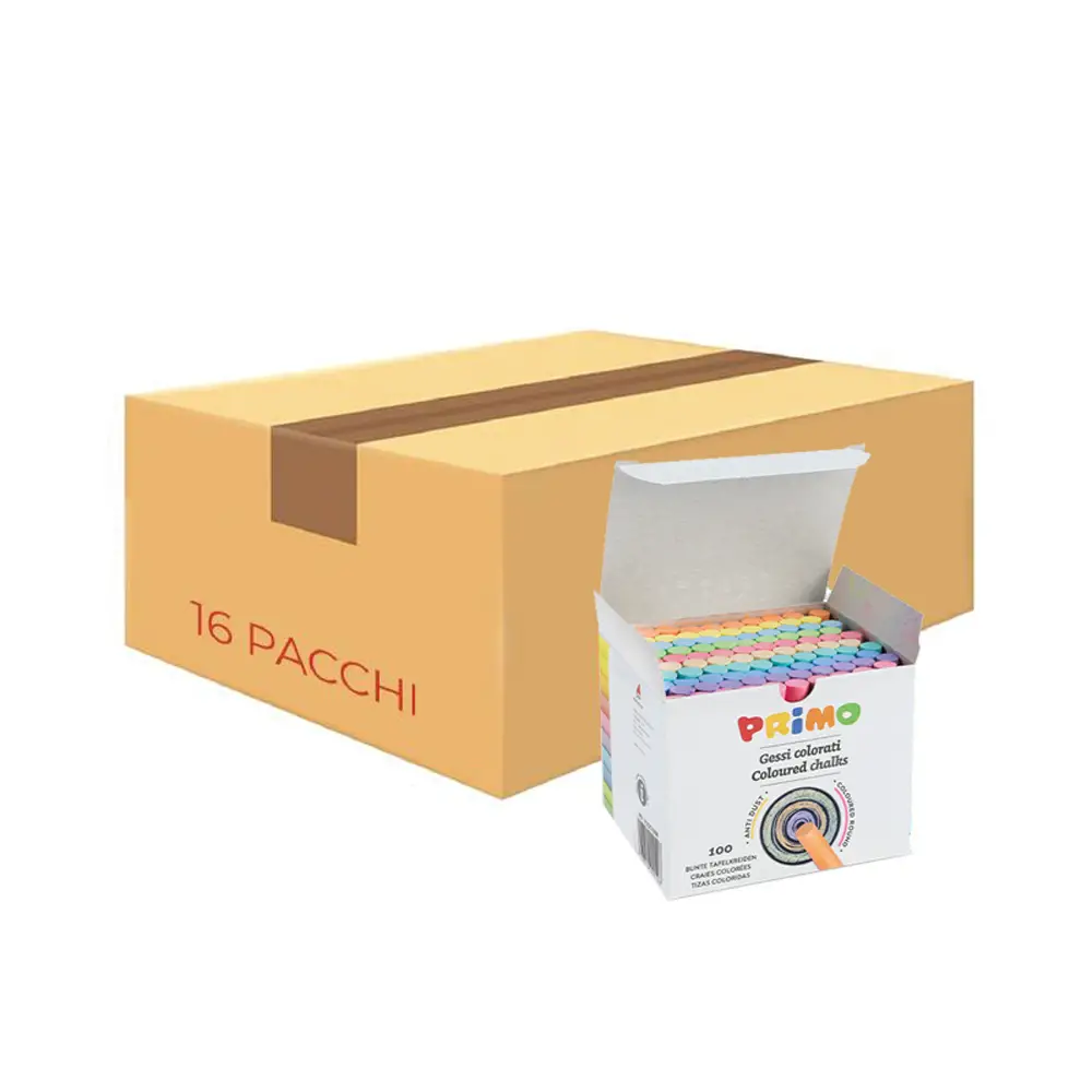 Gessi Scolastici Colorati Chalk – 1600 Pezzi, 10 Colori Assortiti(16 scatole da 100 Gessi) - Gessi e accessori per lavagne
