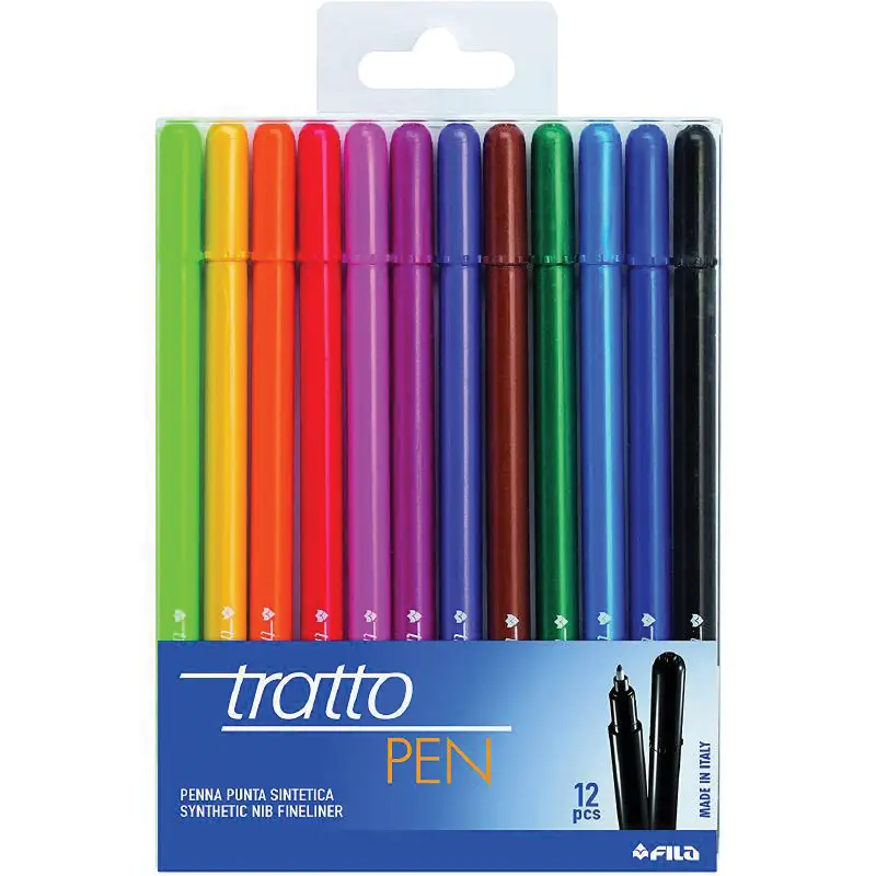 Penna Tratto Pen Metal 12 Pezzi Colori Assortiti - Pennarelli