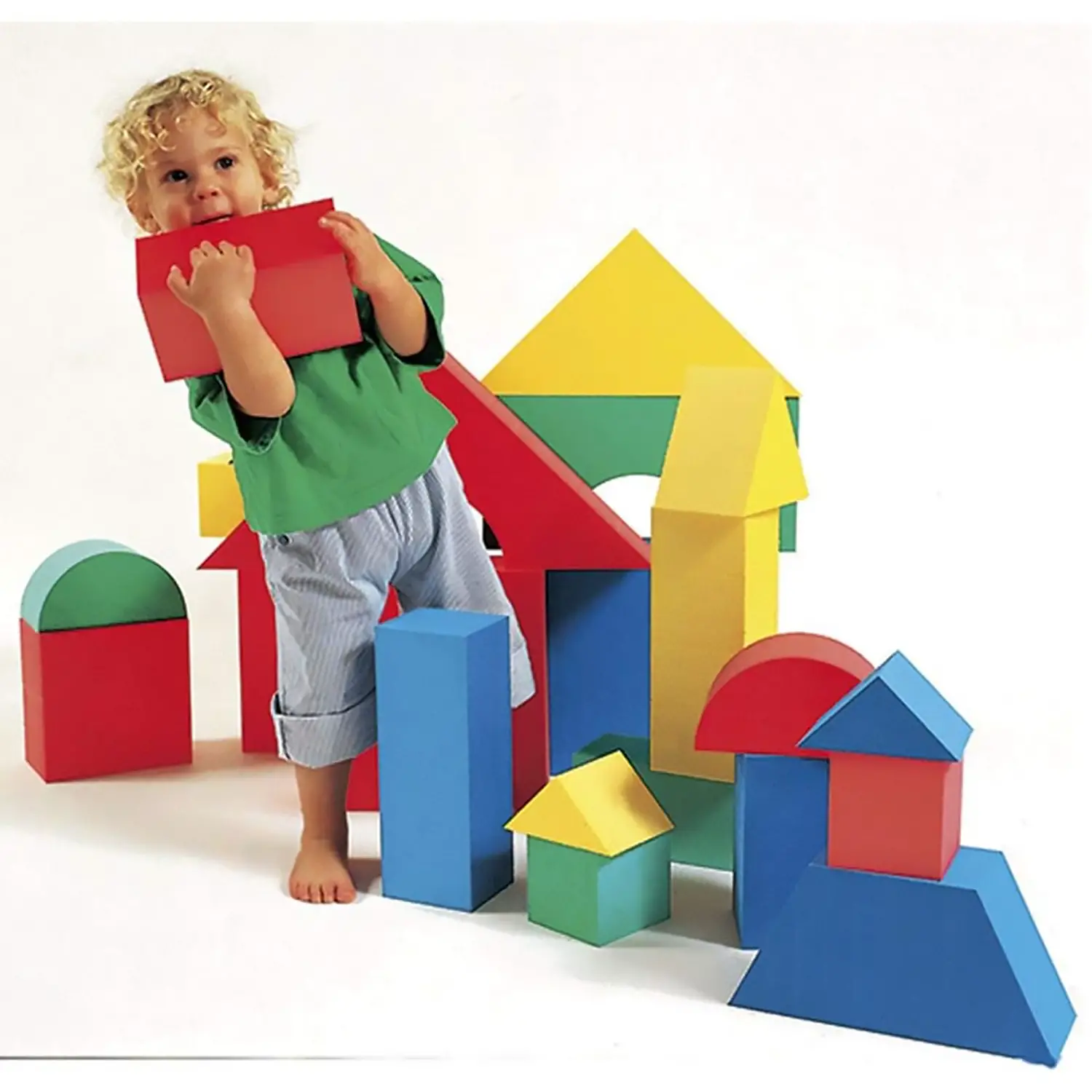 Blocchi Giganti in Eva, Set 16 Elementi Geometrici Spessore 11 cm - Prime costruzioni soffici