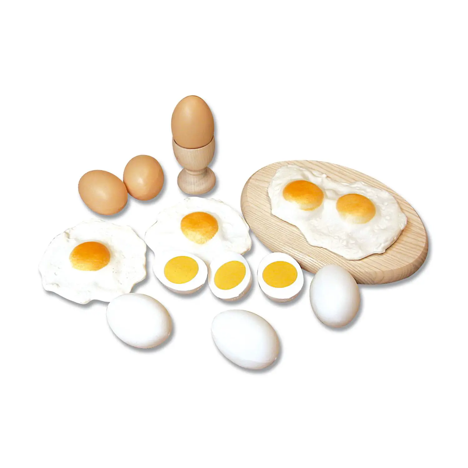 Alimenti in Plastica – Uova Giocattolo 18 Pezzi per Cucina e Gioco Simbolico - Alimenti, mercatini, stoviglie